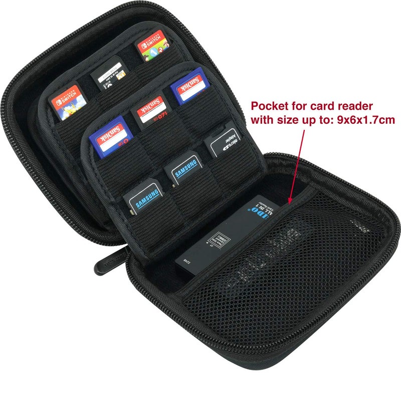 ButterFox Large Capacity 33 Slots Storage Case Holder for SD Memory Cards, Switch Game Cartridges, PS Vita Game Plus 12 Micro SD Card Holders, Pouch for Card Reader - Image 3